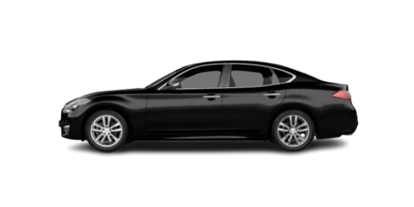 Executive Car for RideMateUK Services Sleek black Infiniti sedan, a premium vehicle for RideMateUK's executive transport services.